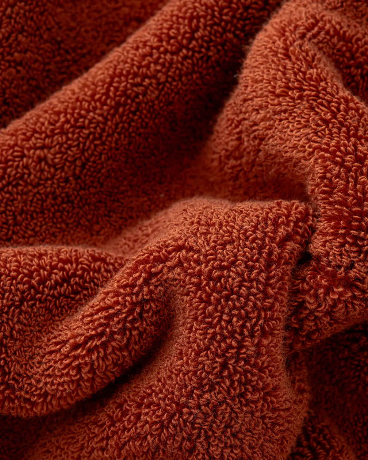 Close-up of a textured sienna modal cotton towel