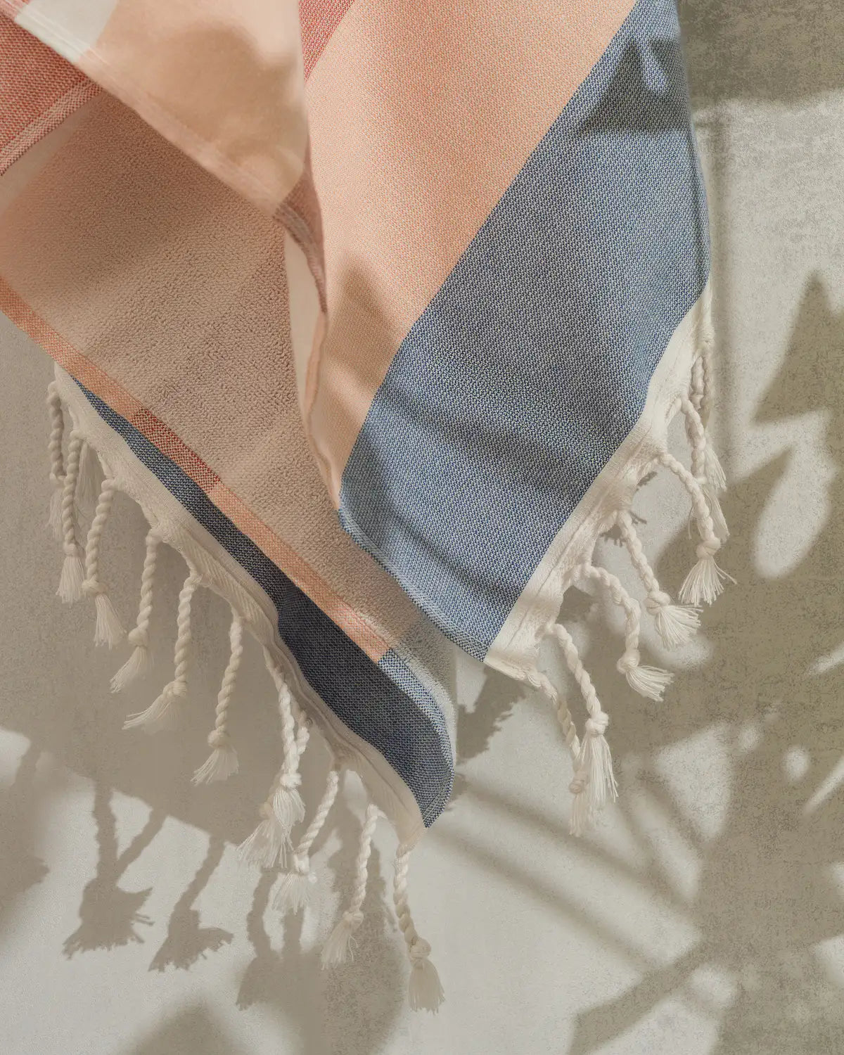 Close-up of Apricot Soft Gradient Striped Beach & Pool Towel