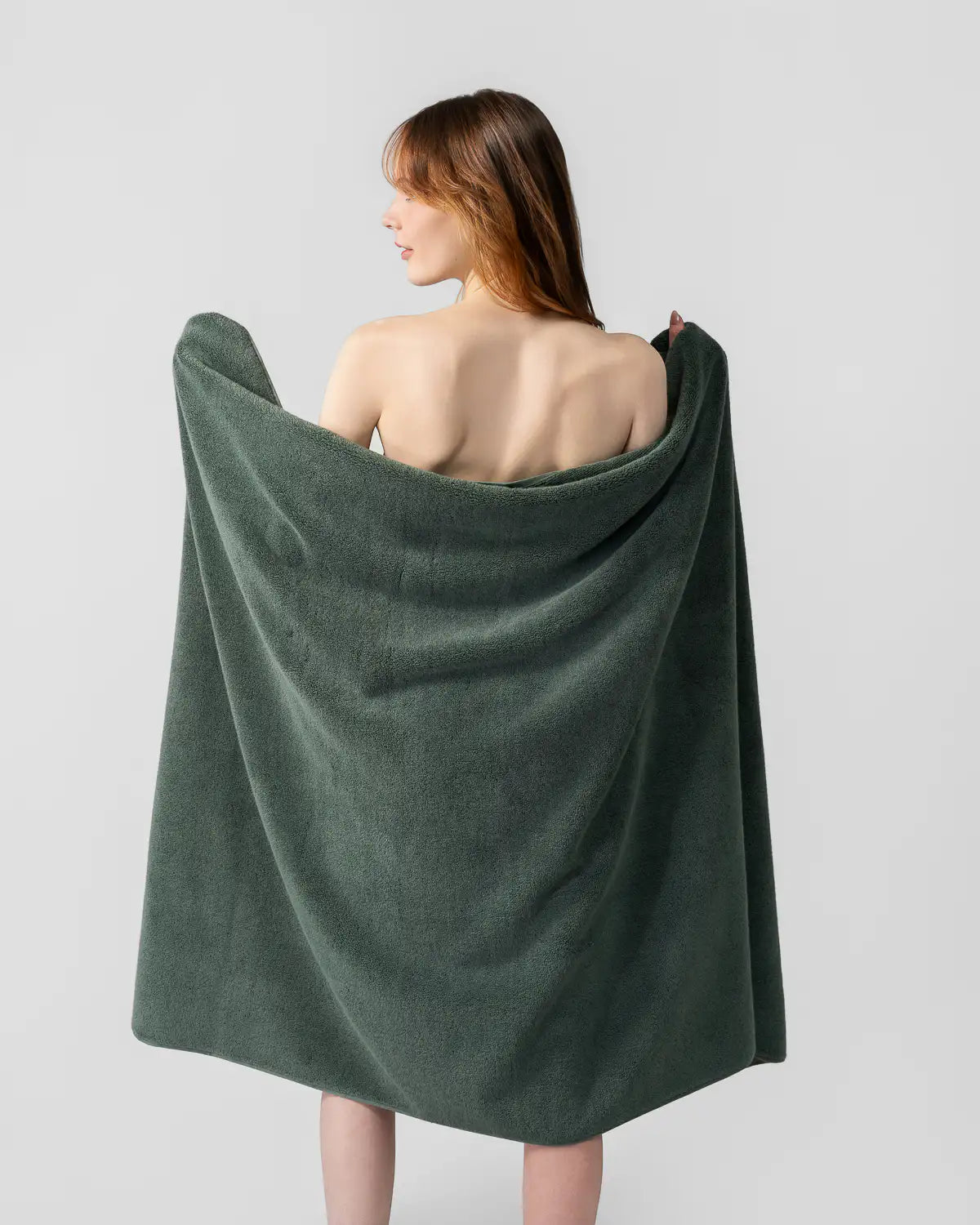pine green classic Turkish bath sheet towel